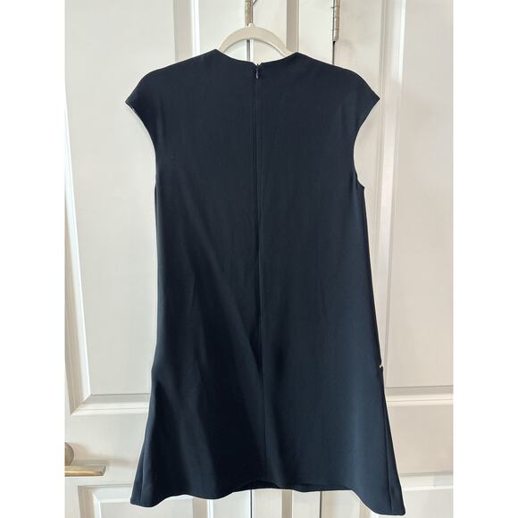 STELLA MCCARTNEY $1,995 Gisella Crepe Mini Zipper Shift Dress Black |  4-6 - Picture 6 of 13